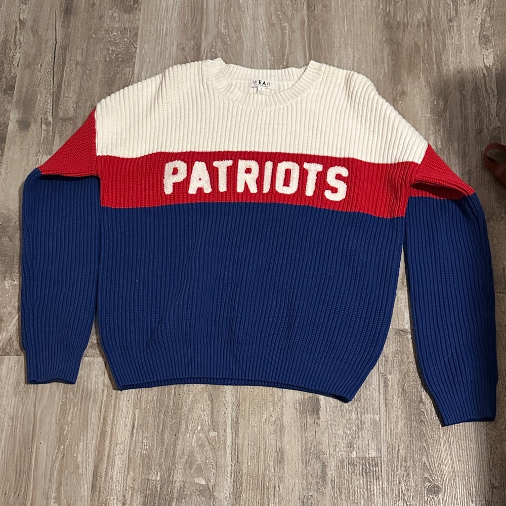 Patriots Crew Neck Sweater - Red, White, and Blue